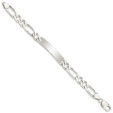 Sterling Silver 8.5inch Polished Engraveable Figaro Link ID Bracelet
